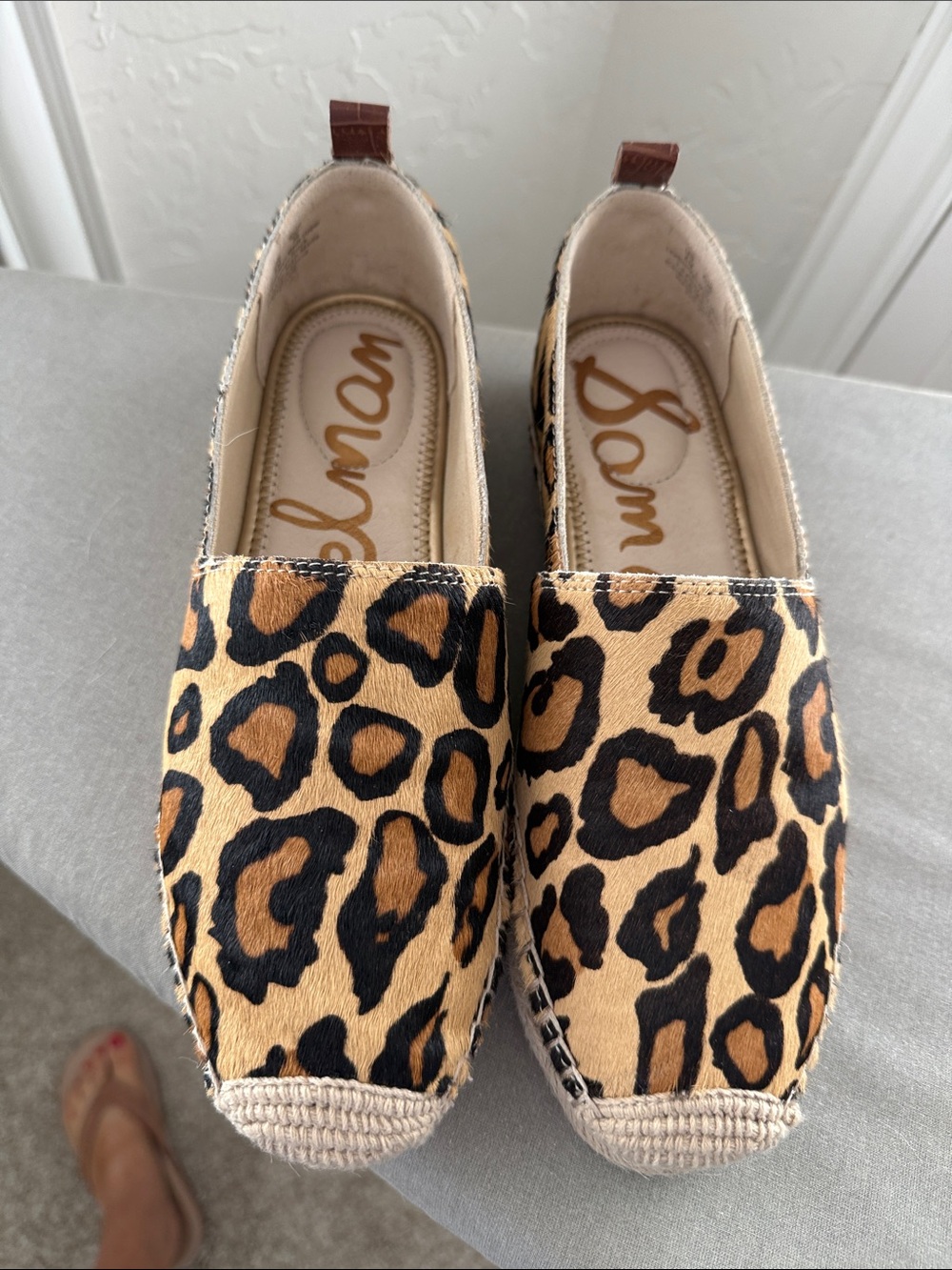 Sam Edelman Leopard Print calfhair Espadrille Flats - Tan/Black